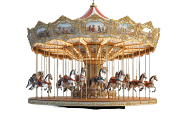 Carousel isolated on white or transparent background