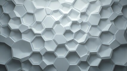 Background with white 3D hexagons