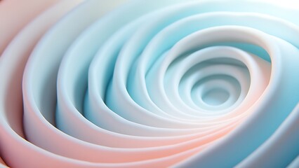 Obraz premium 3D spiral design with soft pastel colors, creating a sense of depth and movement. Ideal for use in modern art projects, backgrounds, or digital designs.