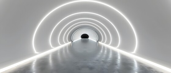 Obraz premium White abstract 3D room technology space.