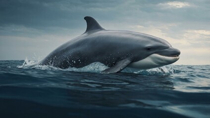 Beluga whale vector logo design.