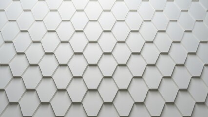 Fototapeta premium Background with white 3D hexagons