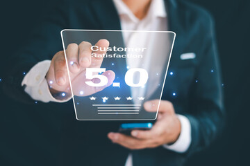 The concept of online satisfaction evaluation, quality and standard of customer service, customer 
