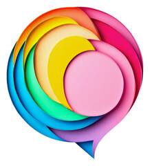 Obraz premium PNG Spiral chat bubbles for communication