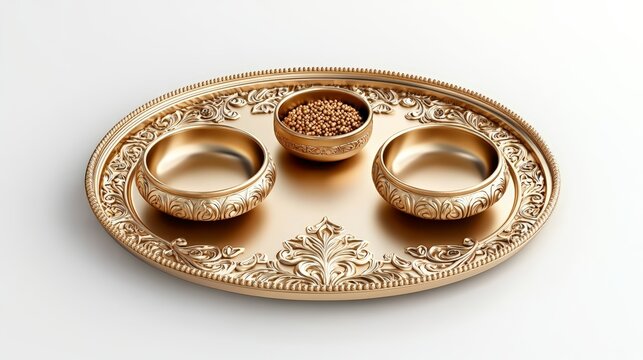 Richly adorned Indian thali set