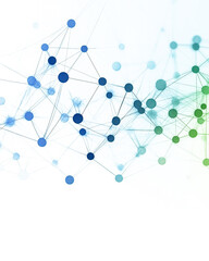 Abstract Business Networking Connections in Minimalist Design with Blue and Green Color Palette