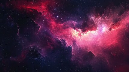 Fototapeta premium A cosmic abstract background with stars, galaxies, and swirling nebulas in deep, vibrant colors