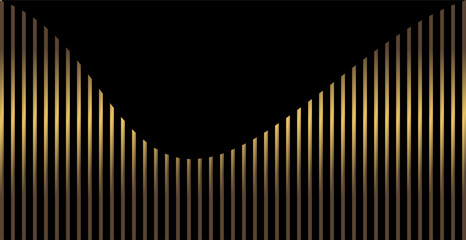 a composition of vertical line reinforcement that forms a curved line with brown and gold colors and a black background as inspiration for the background of visual communication design