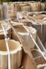 classic palletized columns for building a pergola stand in the backyard in the garden