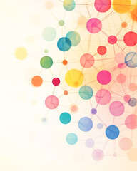 Unity in Diversity - Abstract Interconnected Circles Representing Community Growth | Soft Pastel Colors Background for Text Space