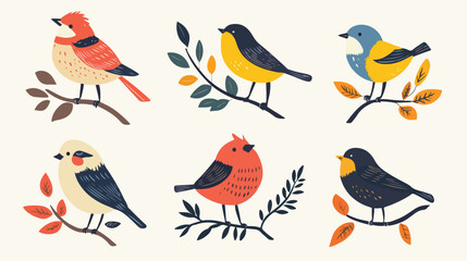 Obraz premium Birds Banners Minimalistic Creativity and Design 
