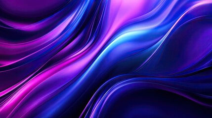 Obraz premium A fluid, abstract background with flowing lines in shades of purple and blue, creating a sense of motion.
