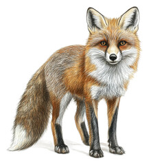 Fototapeta premium PNG Red fox standing gracefully in a natural setting