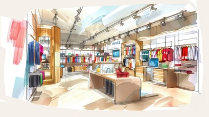 Fashion Retail Interior Design Sketch