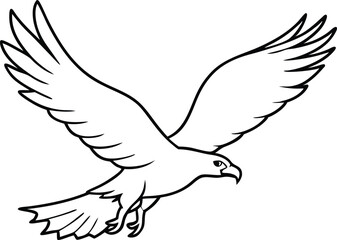 Eagle Flying High Over the Clouds Vibrant Vector Illustration for Kids Coloring
