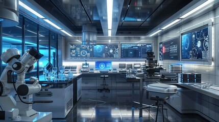 Obraz premium Futuristic Laboratory with Advanced Technology