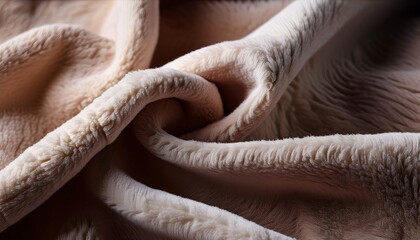 Beige fabric artfully folded to form abstract shapes