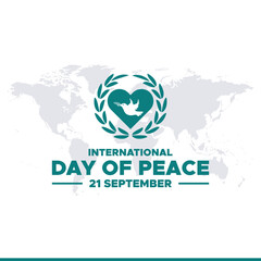 International Day of Peace, 21 September, International Peace day held on 21 September every year, banner, post, ads design, vector illustration. eps file.