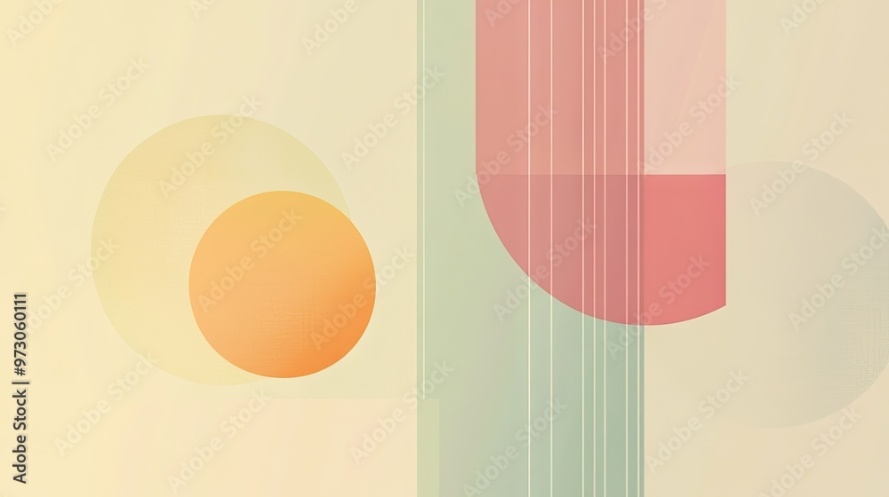 Poster a minimalist abstract background with soft gradients and simple geometric shapes in muted tones.