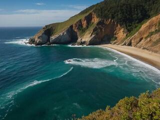 Coastal beauty along a serene cliffside trail.