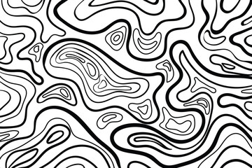 Modern Black Abstract Wave Lines