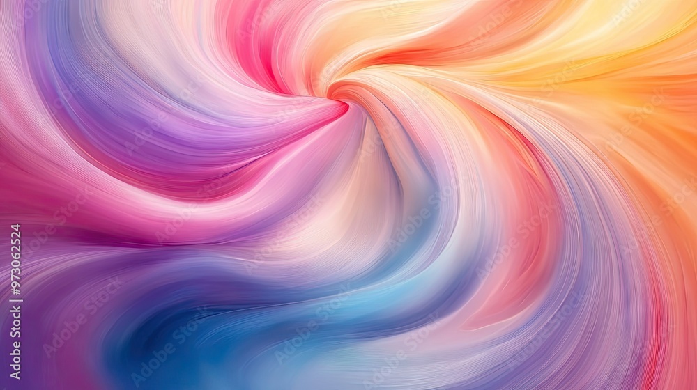 Poster a swirl of vibrant colors blending seamlessly to create a fluid, abstract background with a soft gra
