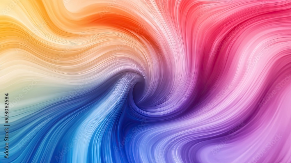 Poster a swirl of vibrant colors blending seamlessly to create a fluid, abstract background with a soft gra