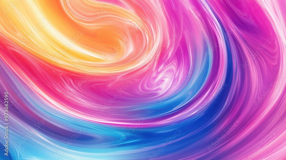 Poster a swirl of vibrant colors blending seamlessly to create a fluid, abstract background with a soft gra