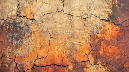 A textured background featuring a mix of warm, earthy tones, resembling a cracked and weathered surface.