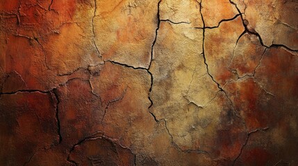 Fototapeta premium A textured background featuring a mix of warm, earthy tones, resembling a cracked and weathered surface.