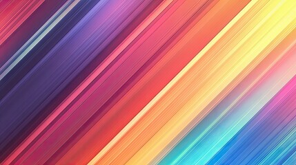 A vibrant, abstract background featuring diagonal stripes in a rainbow of colors, with a slight gradient.