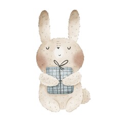 Cartoon bunny. Colorful illustration, flat style. design for cards, print, poster	