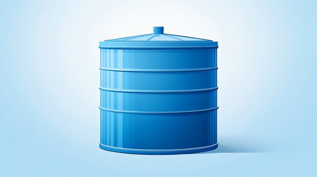 recommend clip art: Vector illustration of a blue water tank isolated on a white background
