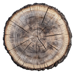 Obraz premium PNG Tree trunk cross-section with growth rings