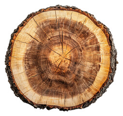 PNG Cross-section of a tree trunk showing growth rings