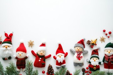 Festive Handmade Christmas Figures with Pinecones and Branches