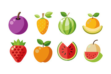 fruits vector icon all unique vector, set of fruits and vegetables