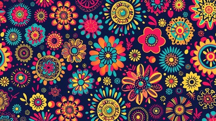 colourful flower pattern wallpaper