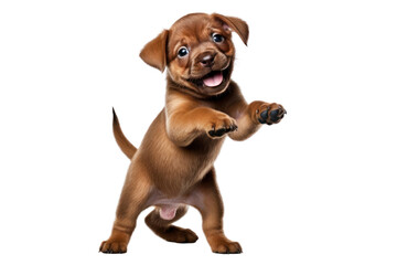 Obraz premium Cheerful Bordeaux puppy isolated on white background.