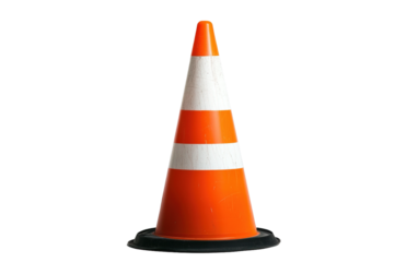 Traffic Cone on transparent background, png	