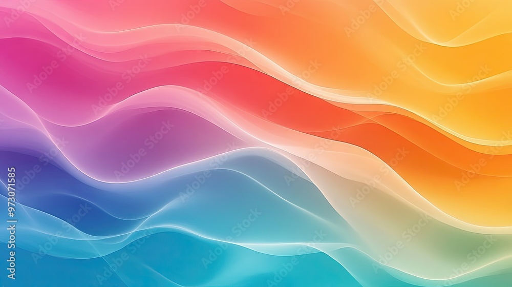 Poster an abstract background featuring waves of color, blending seamlessly in a gradient pattern.