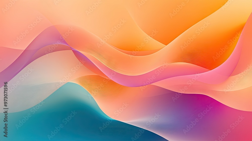 Poster an abstract background featuring waves of color, blending seamlessly in a gradient pattern.