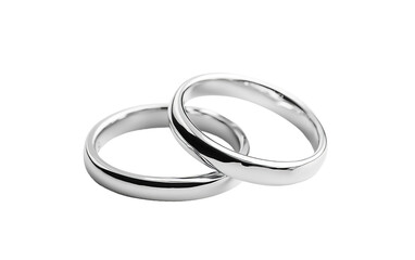wedding rings on transparent background, png	