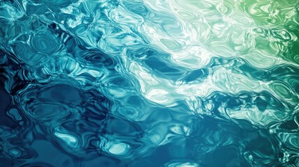 Obraz premium An abstract background with a ripple effect, resembling waves on a pond in shades of blue and green.