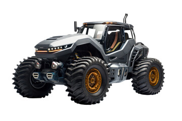 High tech agricultural tractor isolated on white background.