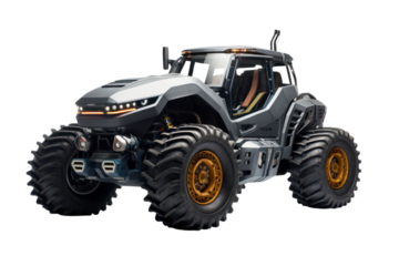 High tech agricultural tractor isolated on white background.