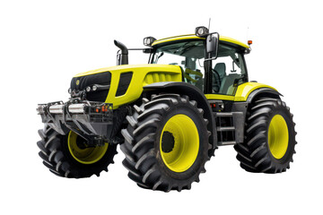 High tech agricultural tractor isolated on white background.