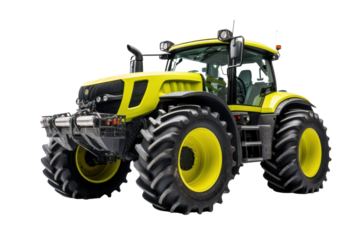 High tech agricultural tractor isolated on white background.