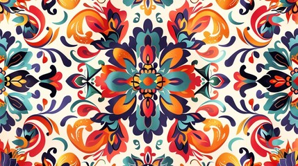Fototapeta premium colourful motifs seamless wallpaper