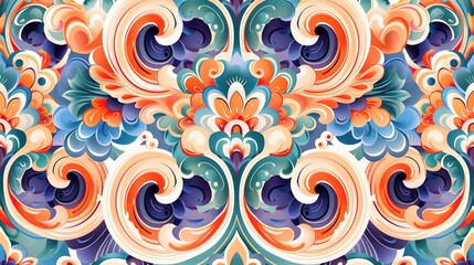 Fototapeta premium colourful motifs seamless wallpaper